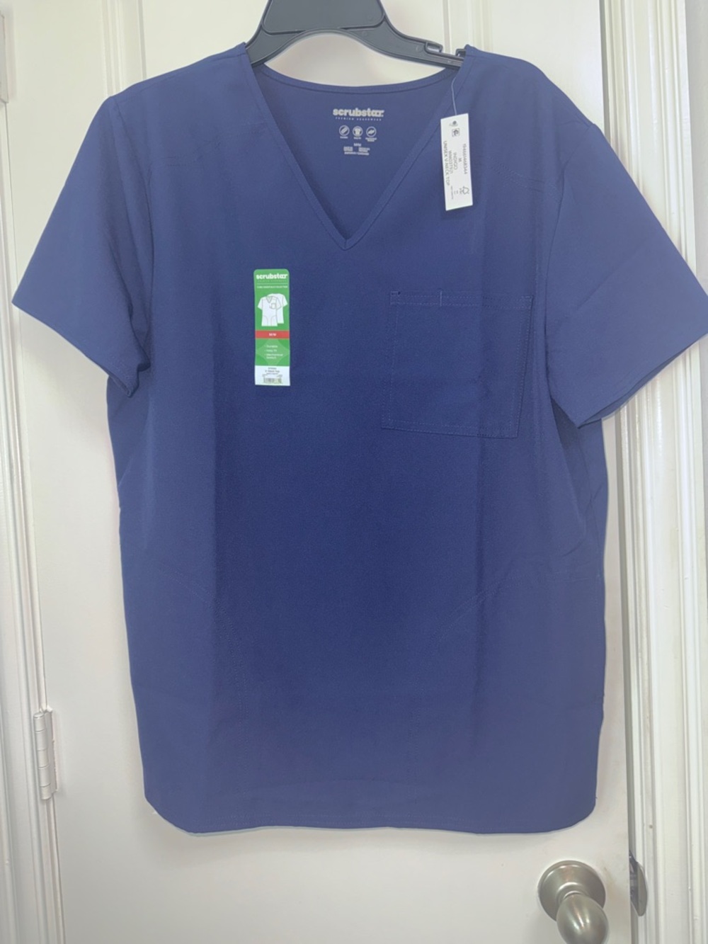 Scrubstar Men’s V-Neck Scrub Top - Navy Blue